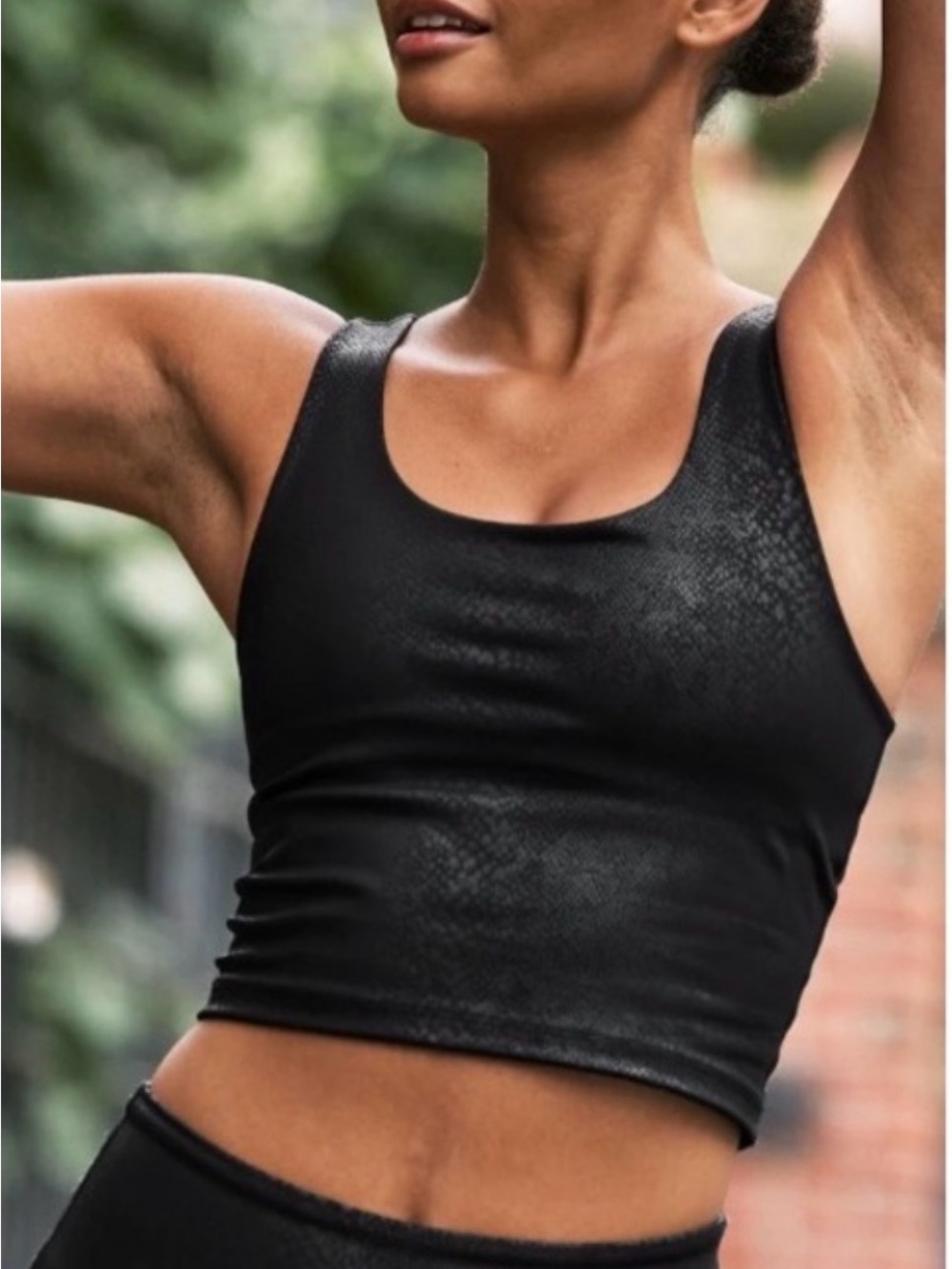 Beyond Yoga Black Textured Crop Tank